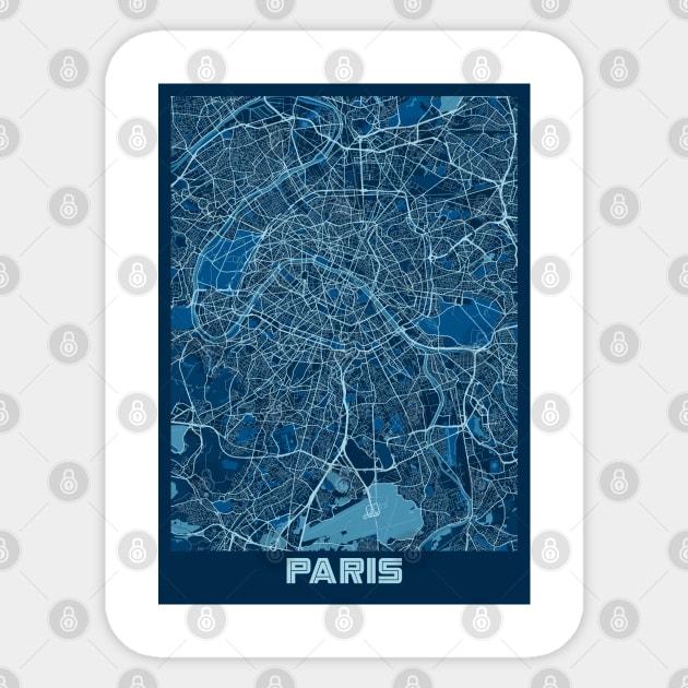 Paris - France Peace City Map Sticker by tienstencil